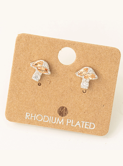 Silver Rhinestone Mushroom