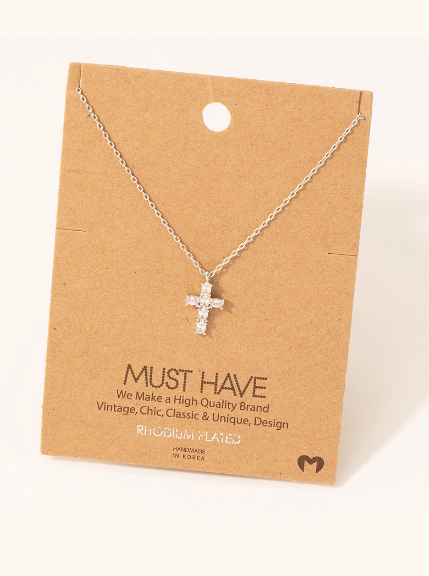 Silver Rhinestone Cross