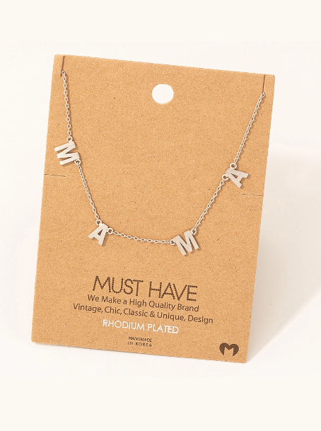Dainty Silver MAMA Necklace