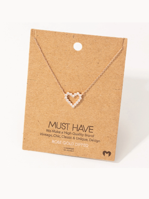 Rose Rhinestone Heart