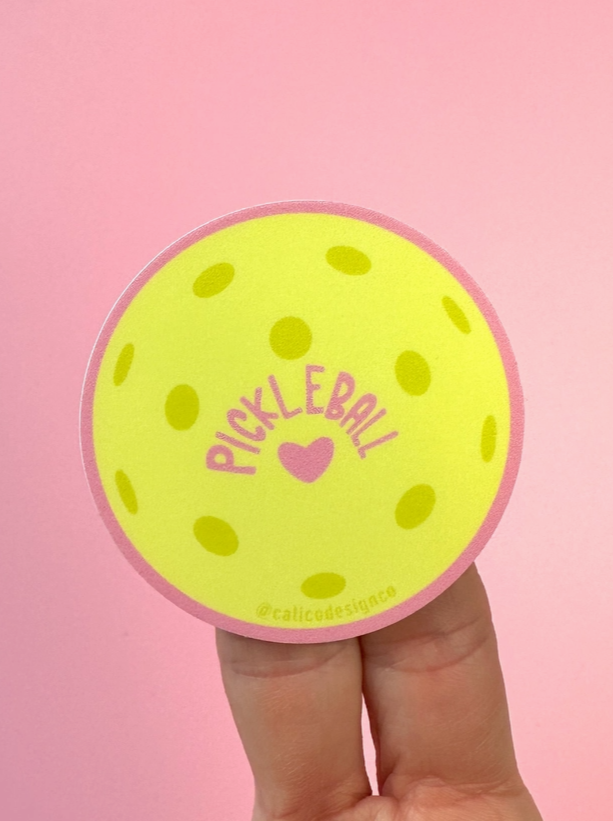 Pickleball Heart Sticker