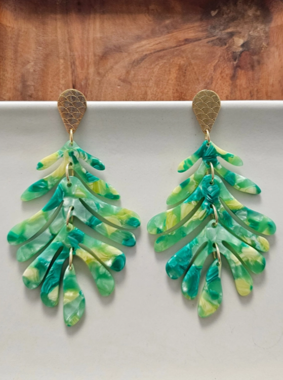 Palm Green Earrings