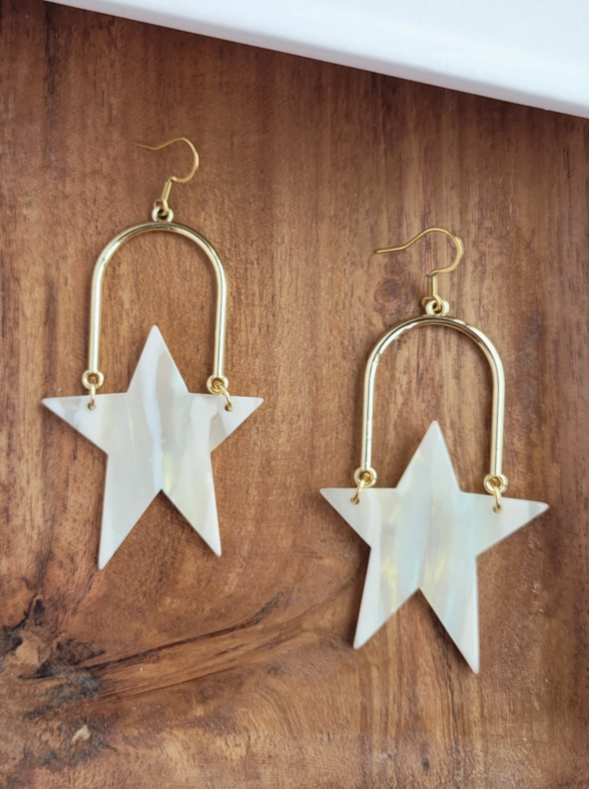 White Star Earrings