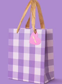 Purple Gingham Gift Bag