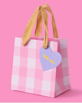 Pink Gingham Gift Bag