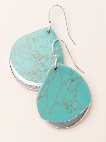 Dipped Teardrop Turquoise Earring