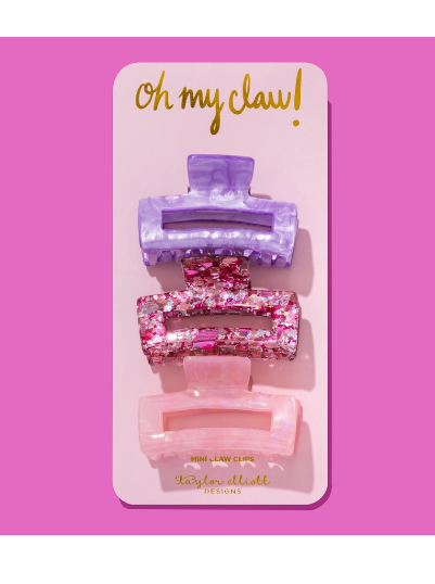 Pink Confetti Clip Trio