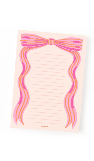 Pink Bow Notepad