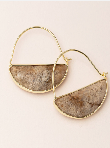 Prism Fossil Gold Earrings