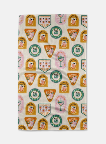 Cocktail Badge Tea Towel