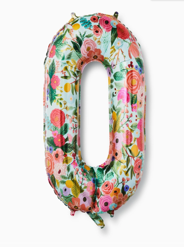 Floral Number 0 Balloon