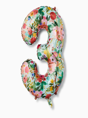Floral Number 3 Balloon
