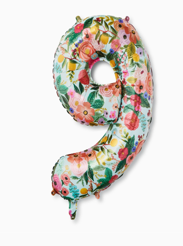 Floral Number 9 Balloon