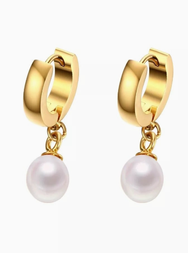 Pearl Hug Dangle Earrings