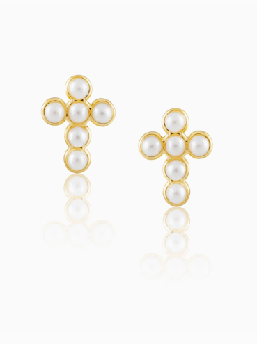 Pearl Cross Studs