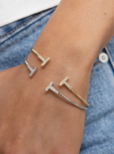 Gold T Cuff