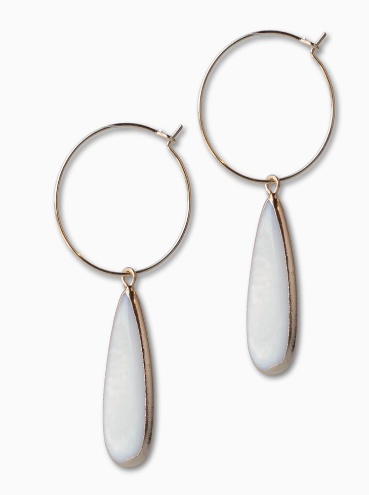 Capiz Teardrop Hoops