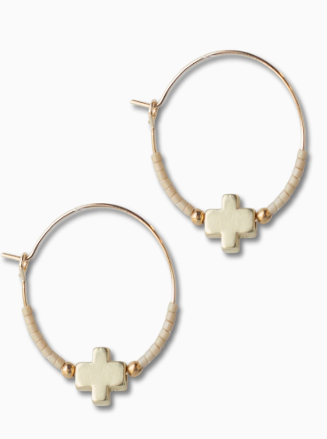 Latte Cross Hoops