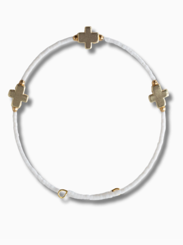 White Cross Bangle