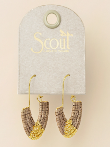 Miyuki U-Hoop Earring - Pewter/Gold