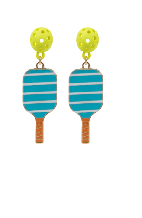 Pickleball Paddle Stripe Earring