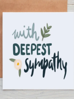 Deepest Sympathy Teal Card Deepest Sympathy Teal Card