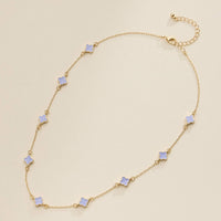 Enamel Clover Station Necklace
