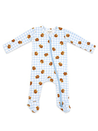 Blue Teddy 2-Way Zip Footie