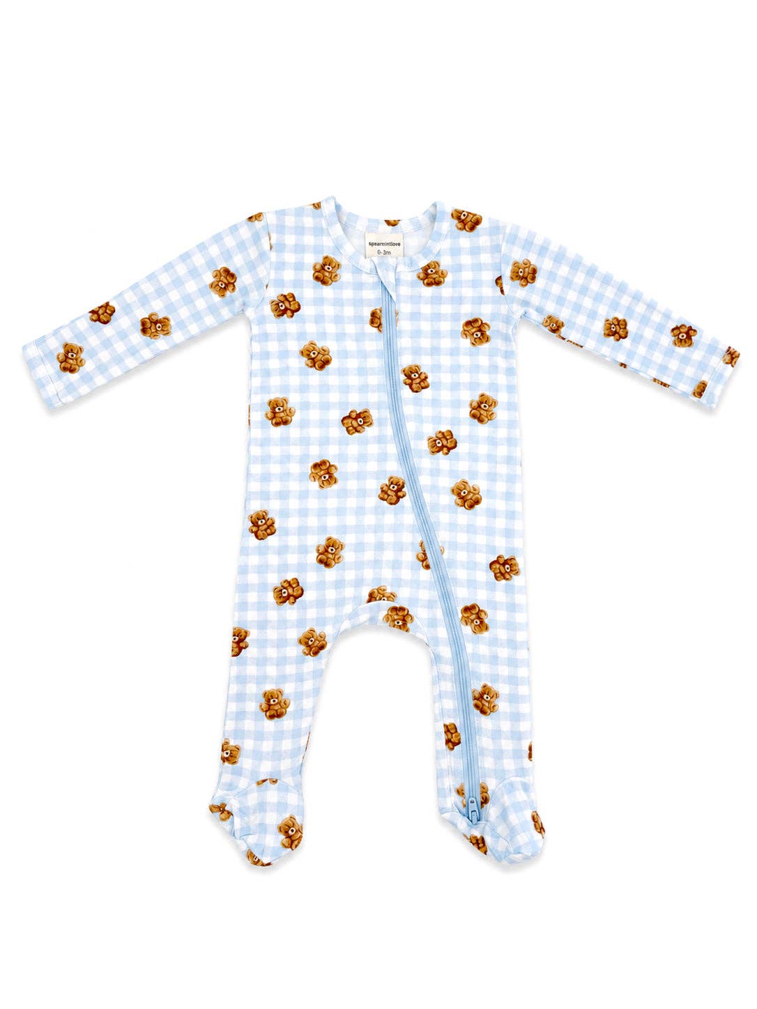 Blue Teddy 2-Way Zip Footie