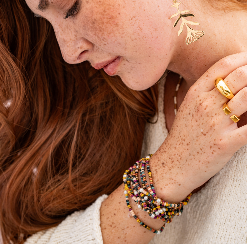 Jewel Tone 10 Strand Stretch Bracelets