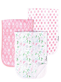 3 Pack Premium Burp Cloths - Claire