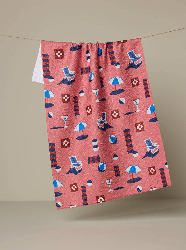 Geo Beach Day Tea Towel