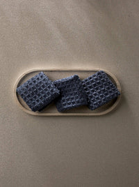 Midnight Blue Waffle Washcloth Set