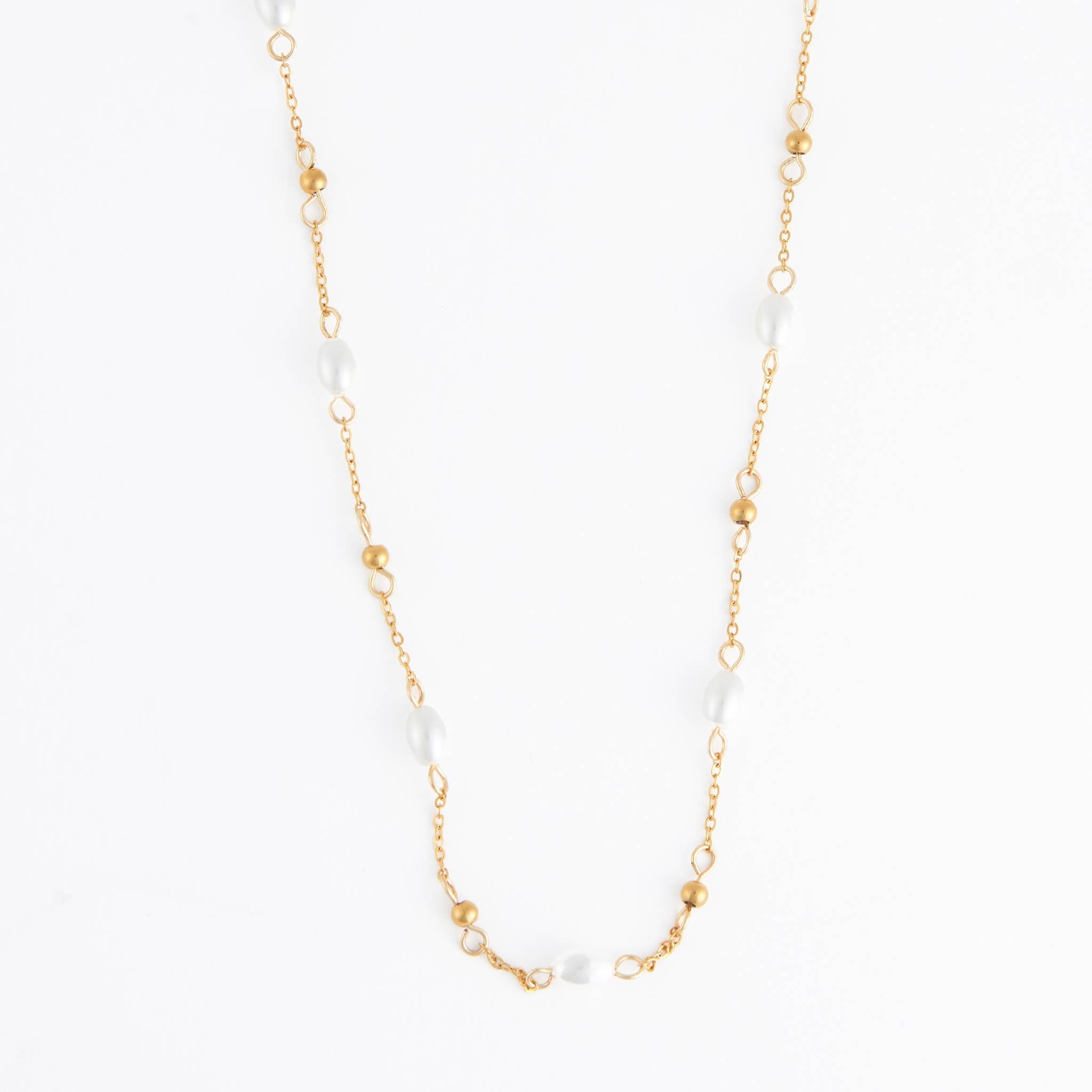 Waterproof Necklace 18" Pearl & Bead Station Narelle