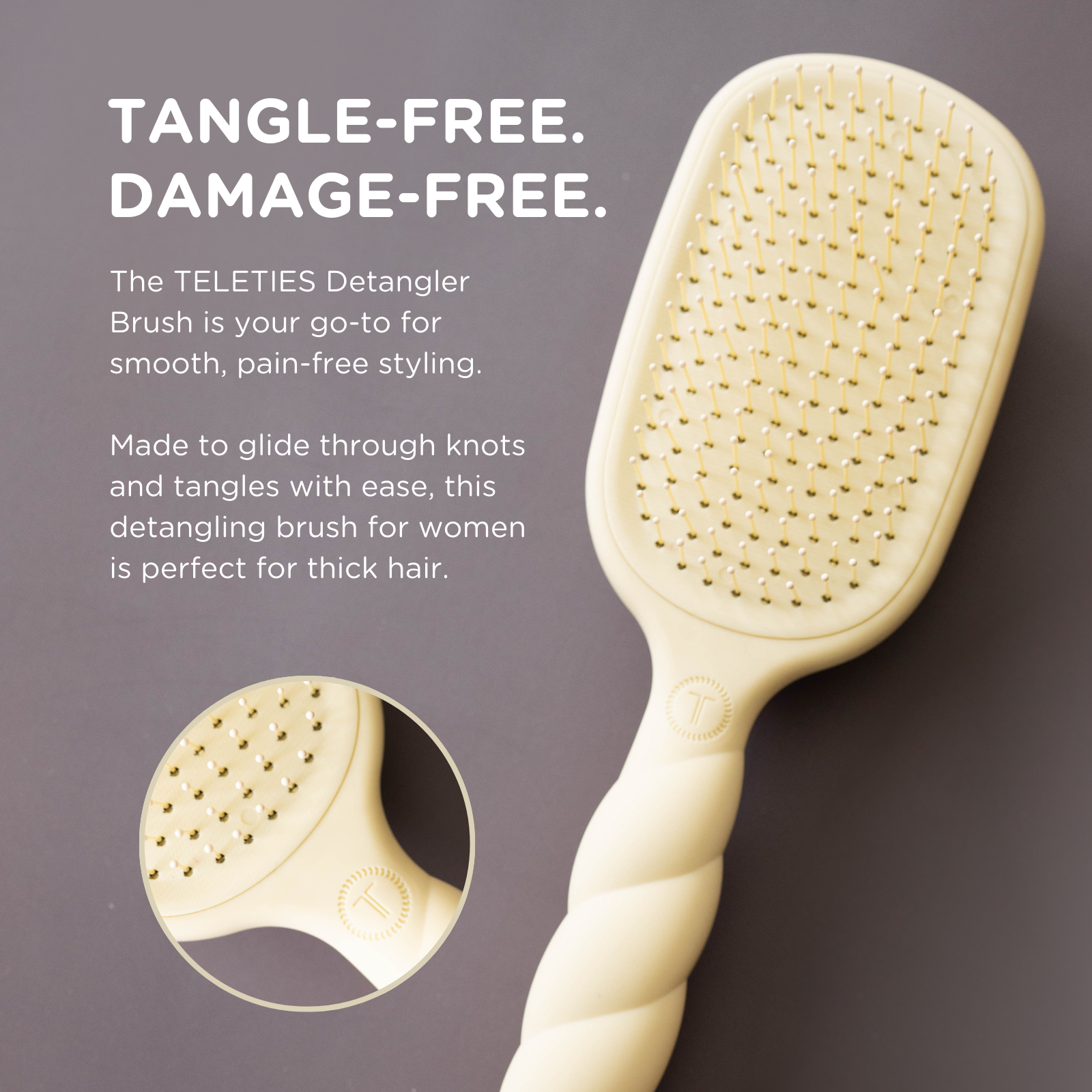 Thick Hair Detangler Brush - Tan