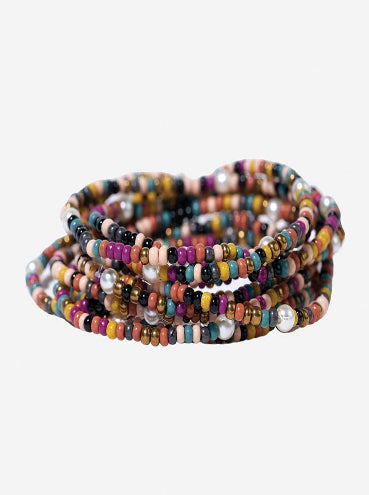 Jewel Tone 10 Strand Stretch Bracelets