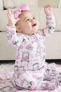 Birdie Babes Ruffle Zipper Footie