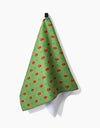 Artisanal Floral Green Tea Towel
