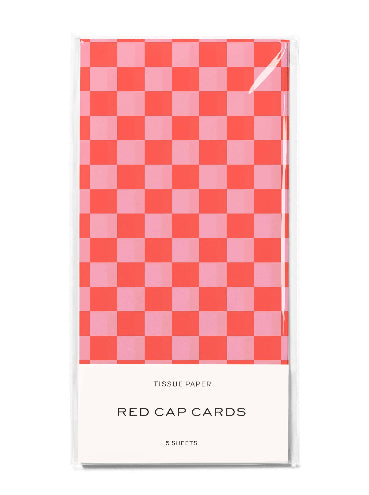 Red & Pink Checkers tissue paper