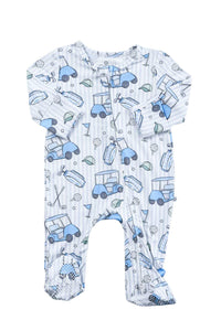 Caddie Crew Blue Zipper Footie