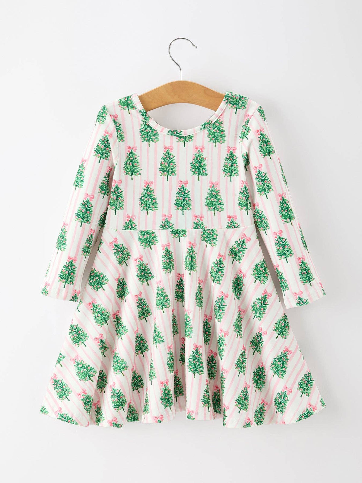 Christmas Pink Tree Twirl Dress