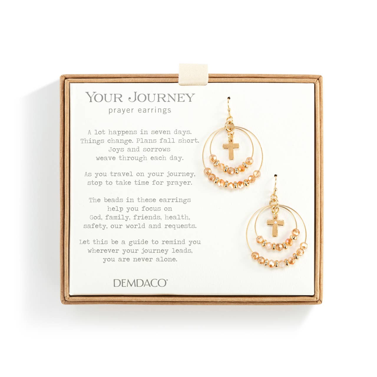 Champagne Beaded Prayer Earrings