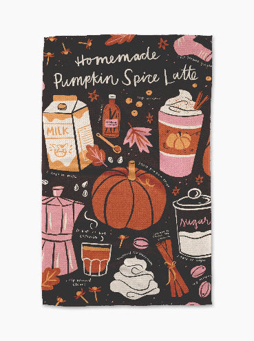 Pumpkin Spice Latte Tea Towel