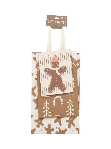 Gingerbread Christmas Gift Bag Set