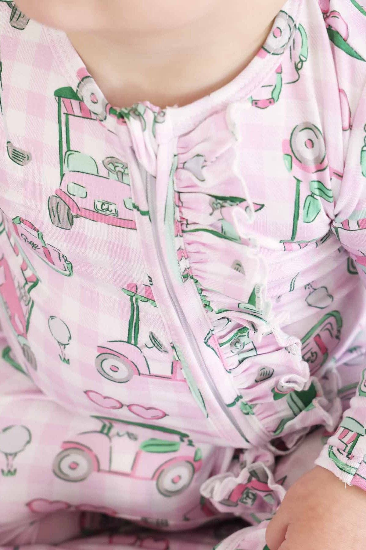 Birdie Babes Ruffle Zipper Footie