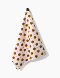 Artisanal Floral Cream Tea Towel