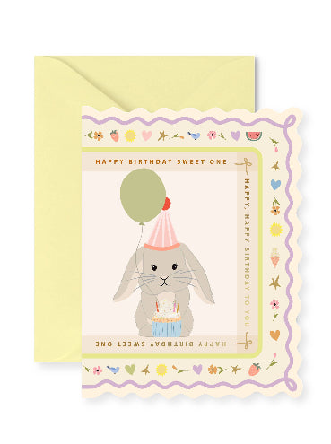 Birthday Bunny Scallop Card