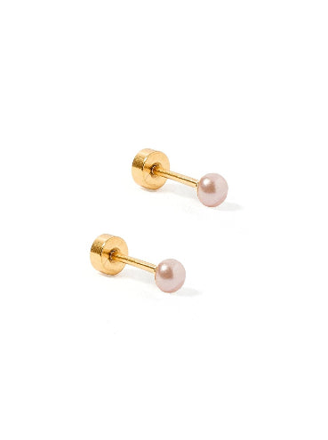Payton Pearl Pink Studs - 3mm