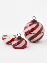 Peppermint Ornament Glass Candle
