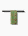 Artisanal Floral Green Tea Towel
